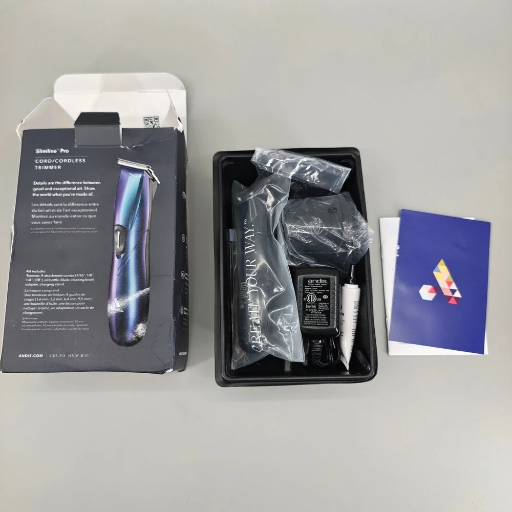 Andis Slimline Pro Cordless Hair Trimmer Galaxy Blue T-Blade D-8 560974